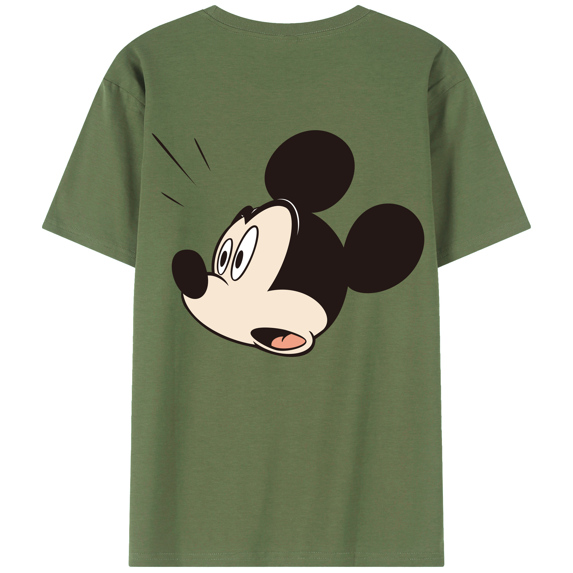 ミッキーマウス Mickey Mouse 綿100％ メンズ半袖Tシャツ（バックプリント） 通気性